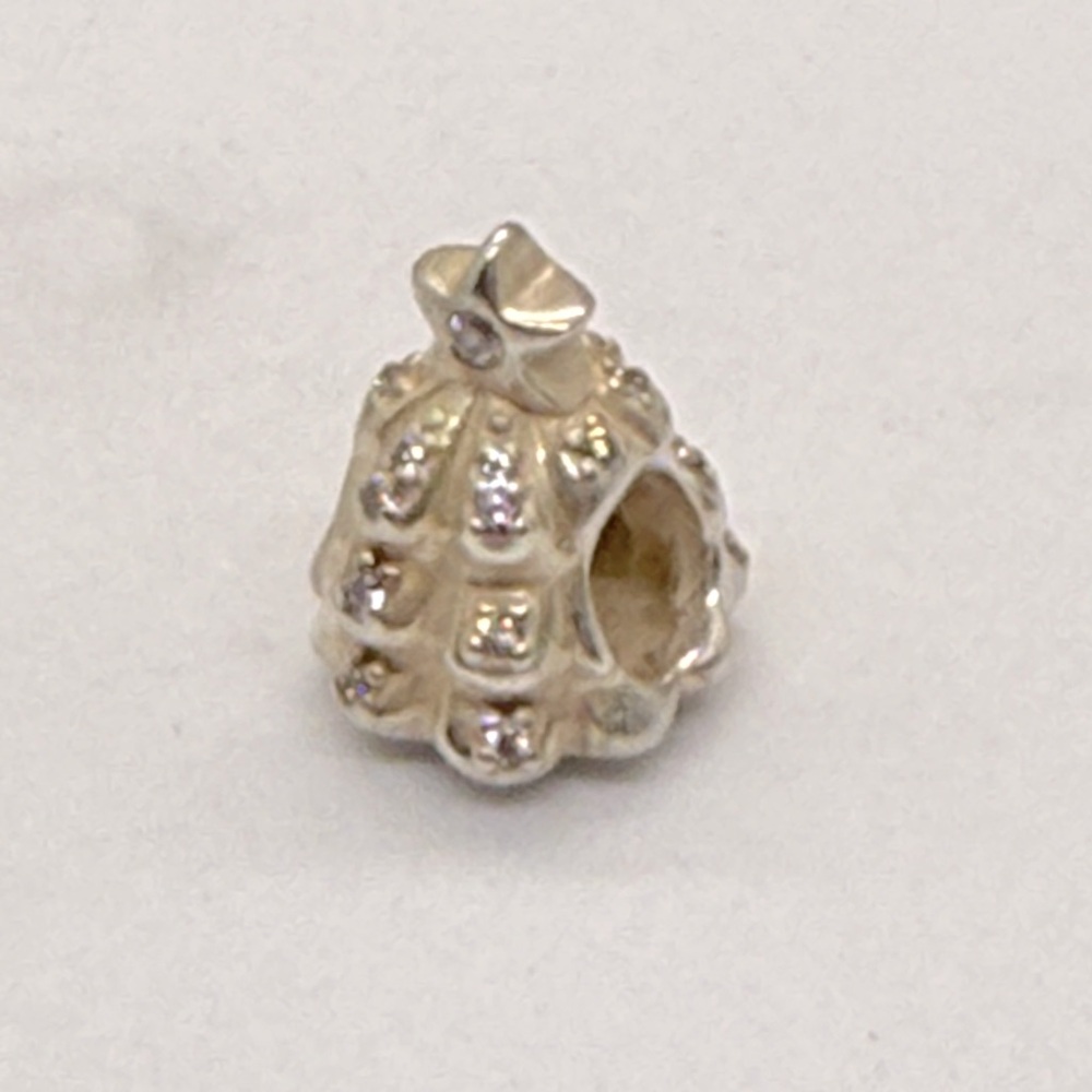 Authentic Pandora ALE 925 Sparkling Christmas Tree Charm with Star & CZ